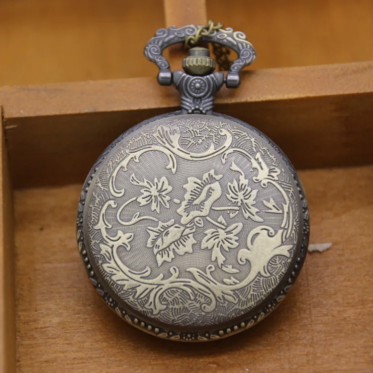 Wholesale Antique Bronze Butterfly Pocket Watch Clock