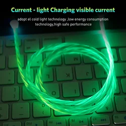 Drop Shipping Bulk Order 30% Off 3 in 1 Glowing Magnetic USB Charging Cable LED Streamer USB Charger Cable