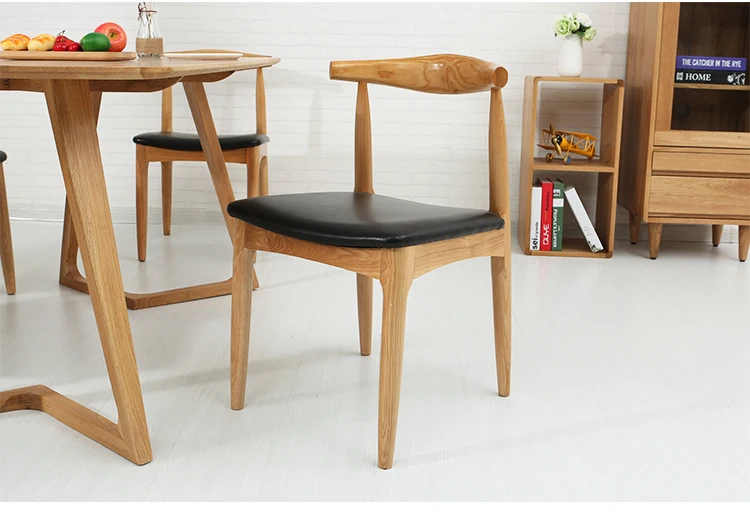 Оптовая продажа обеденный стул из полиуретана с мягкой обивкой твердого дуба