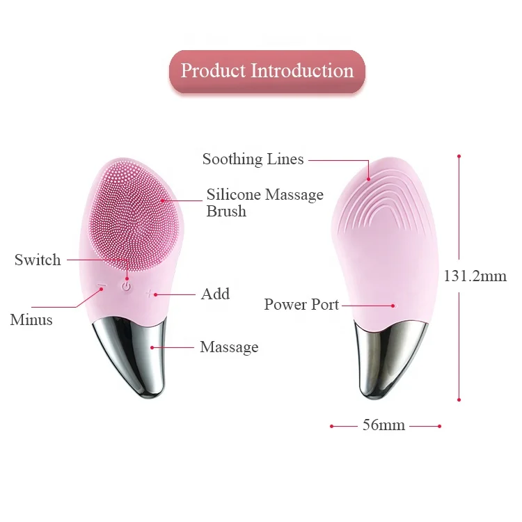 
Multi-functional Beauty Equipment Silicone Face Brush with Face Massager Function 