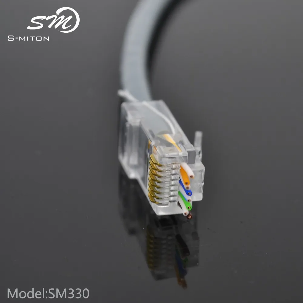  Прозрачный цвет 8 стержневой пробки EZ Ethernet короткие RJ11 RJ45 разъем