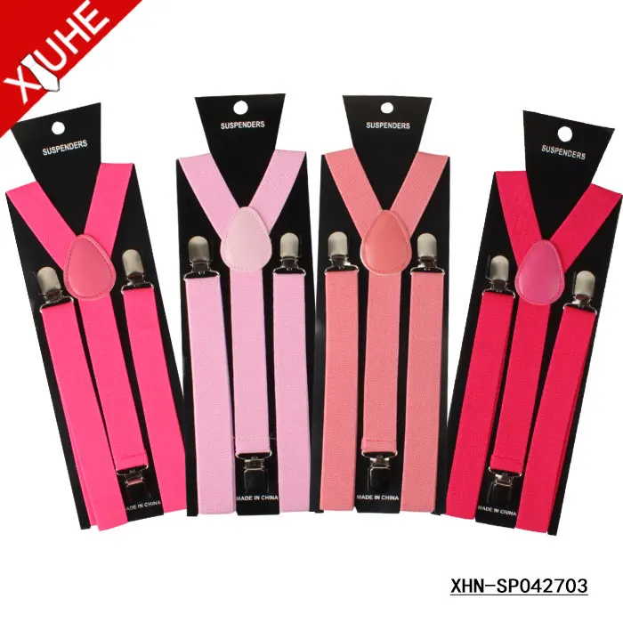
Zhejiang Wholesale Custom Black Yellow Plain Cheap Boy Elastic 3 Clips Suspenders for Men 