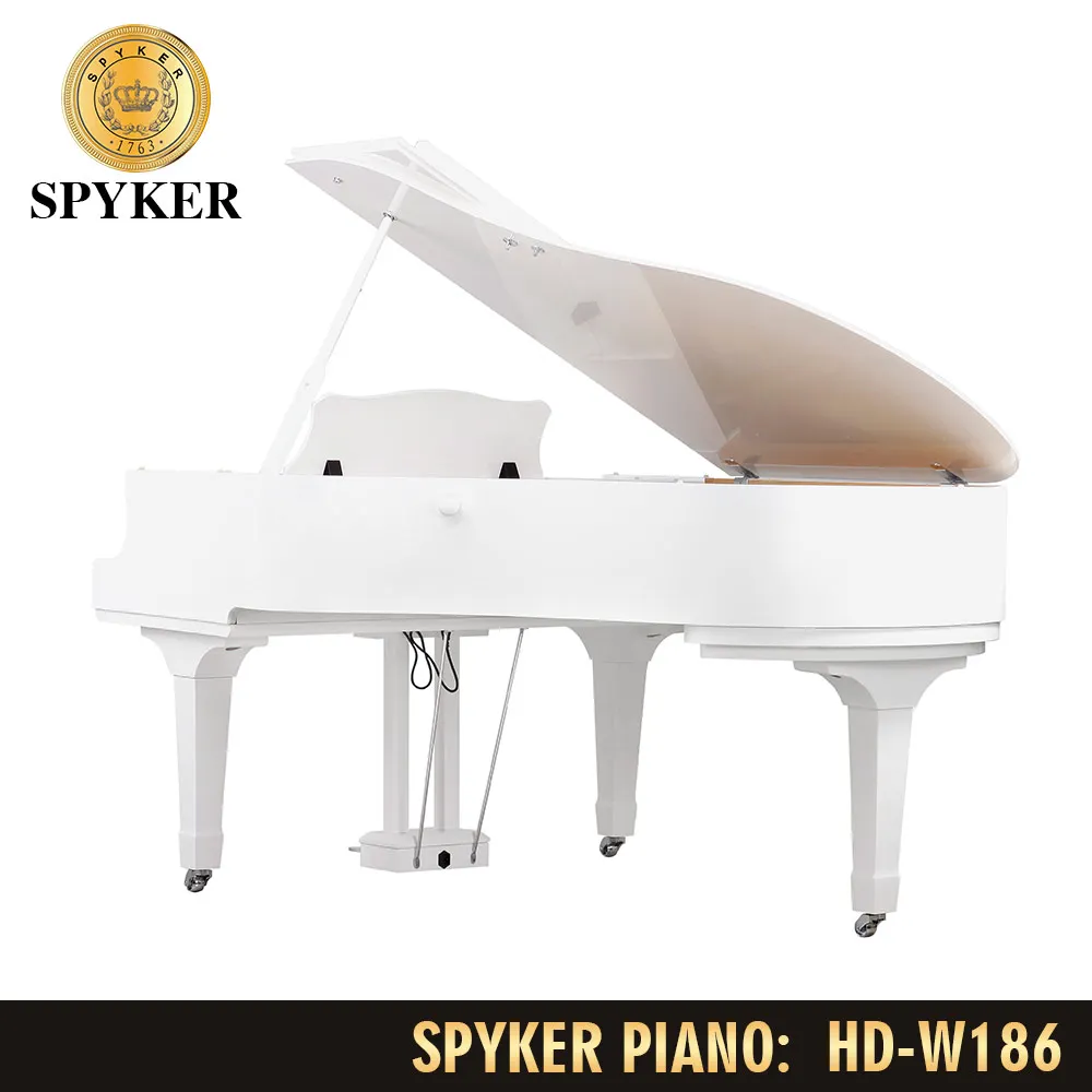 SPYKER HD-W186 88 Keys Digital Concert Piano Grand White Polished 6 Feet Piano Electric Musical Instrument