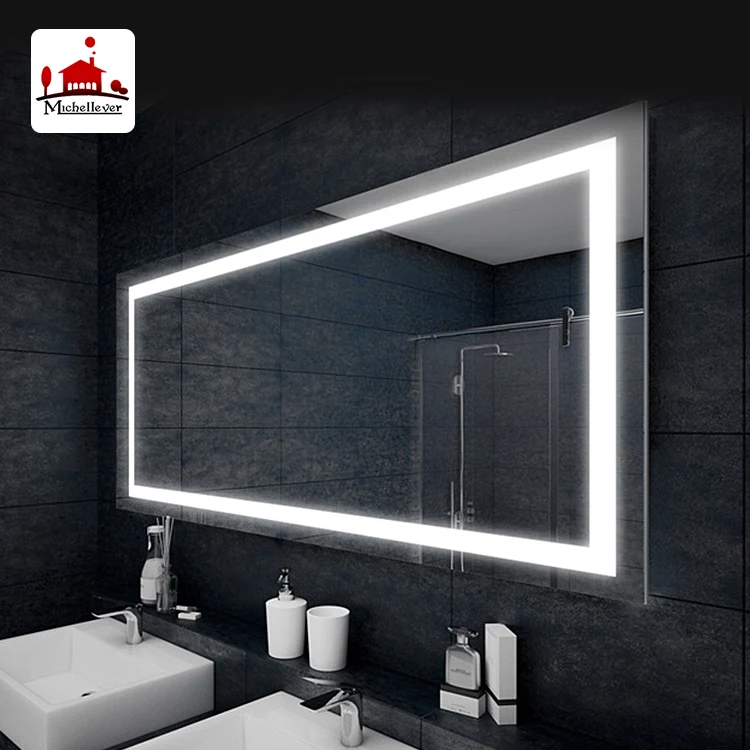 
Hotel led wall mirrors frameless bath mirrors bathroom lighted glass mirror with waterproof IP44 rating 