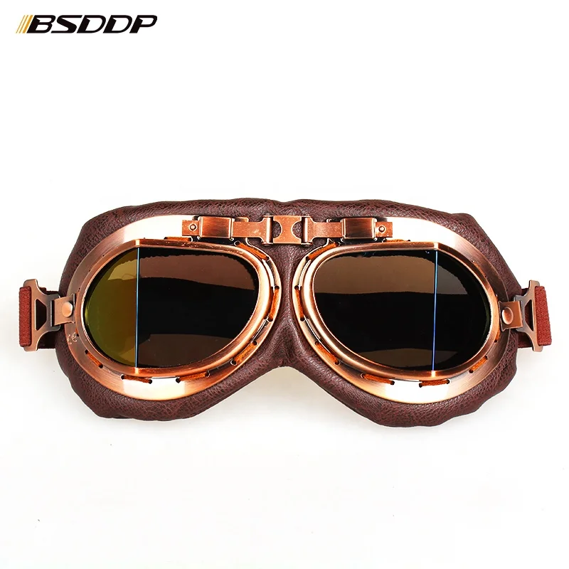 BSDDP Motorcycle Goggles Glasses Vintage Motorbike Classic Goggles Retro For Harley Protection Eyewear UV Protection