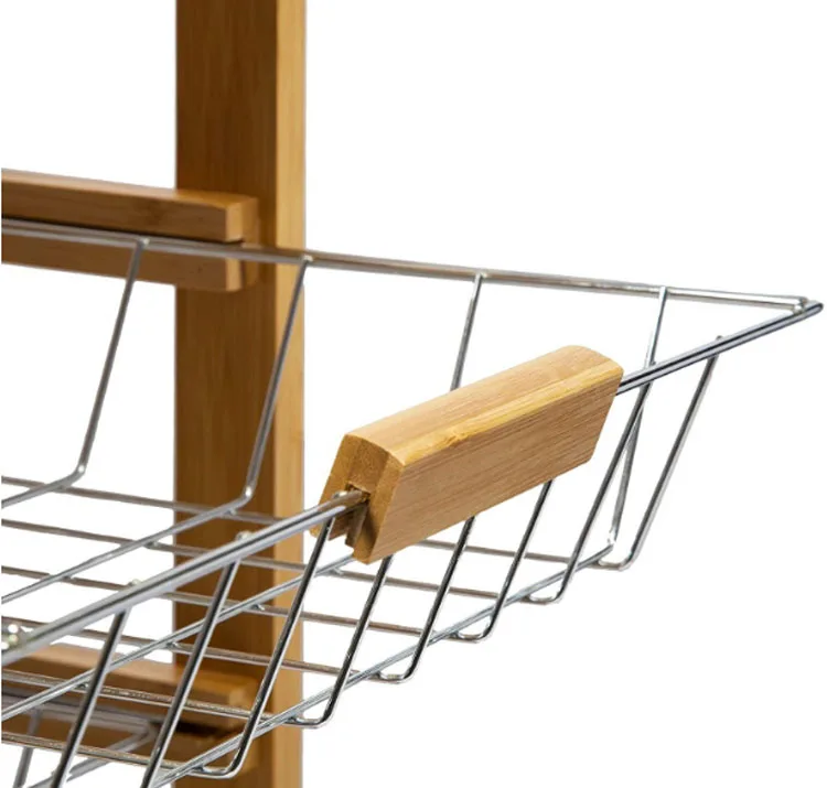 bamboo kitchen trolley cabinet kitchen trolley design with four baskets