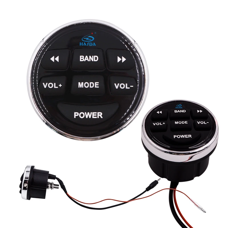 Waterproof Round Wired Non-display Remote Controller of Media Receiver for Yacht Boat