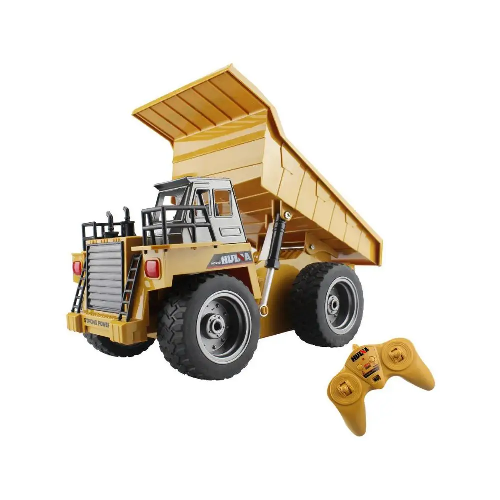 6 Channel Electric RC Remote Control Full Functional Dump Truck Toy for Kids with Lights and Metal Die-Cast Front
