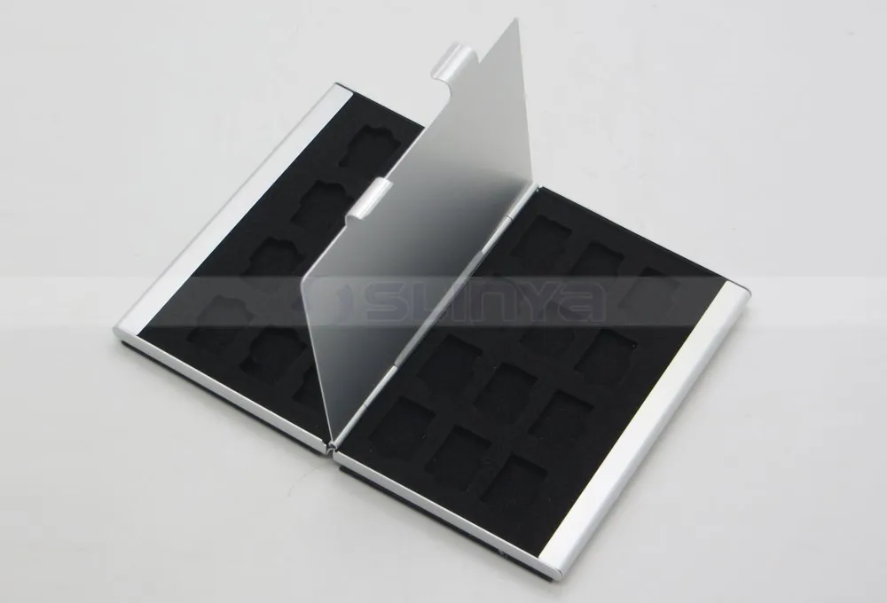 Leather Aluminum EVA 24 Micro SD TF Card Case Memory Card Storage Carrying Case Holder Protector