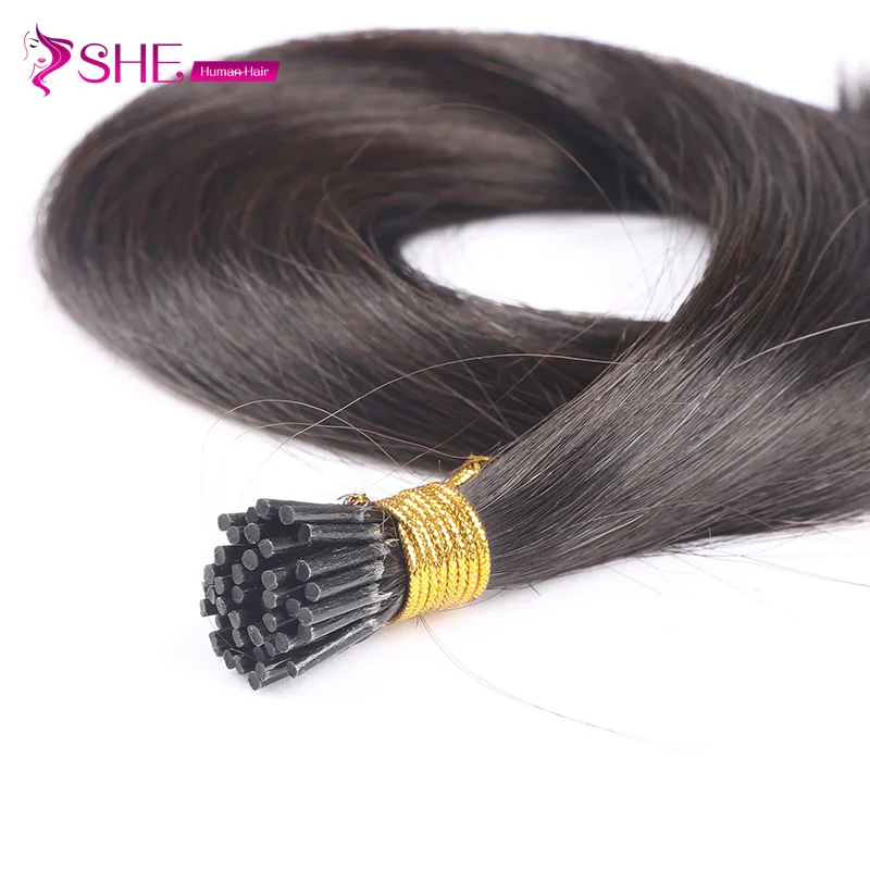
ISHE Drop Shipping Virgin 100% Unprocessed Super Double Drawn Silky Straight Human I Tip Hair 