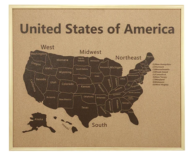 
engrave or print cork map with cheap price for home decoration painting background wall travel business tracking notes 