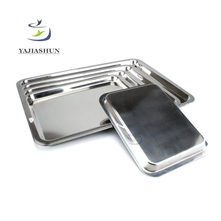 Japanese Style Silver Stainless Steel Food Service Plate Mirror Tray And Platters