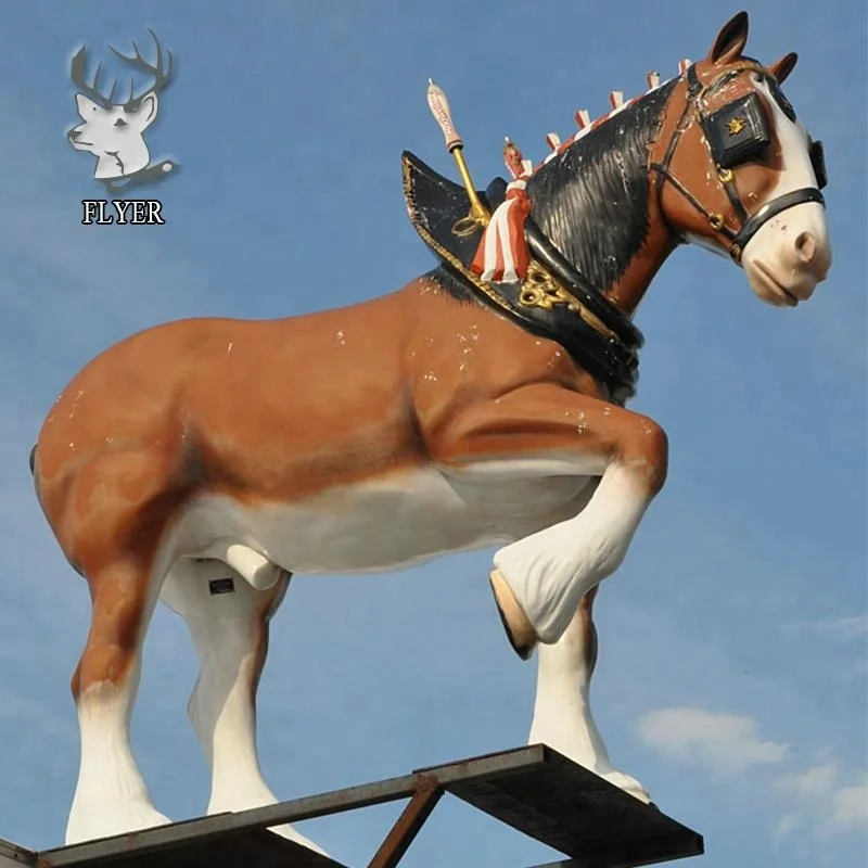 Outdoor animal statue life size fiberglass running horse statue