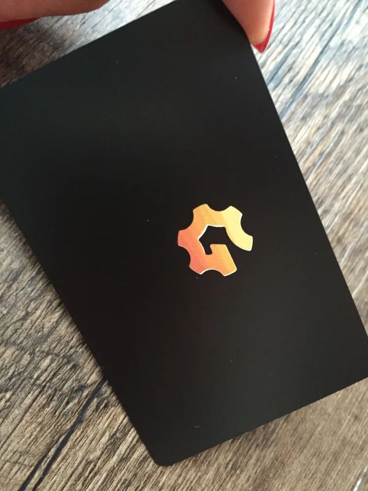 rose gold metal business card