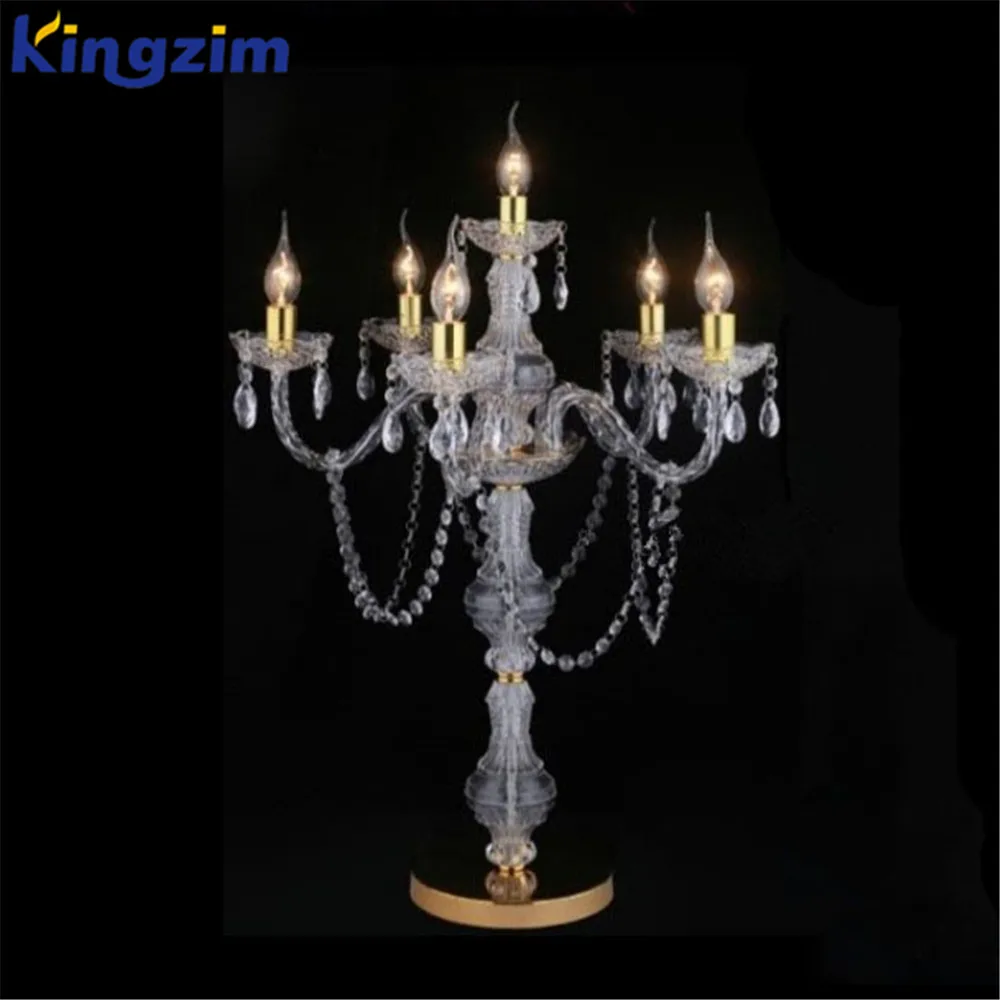 Wedding decoration artistic candelabra lighting crystal floor standing lamp