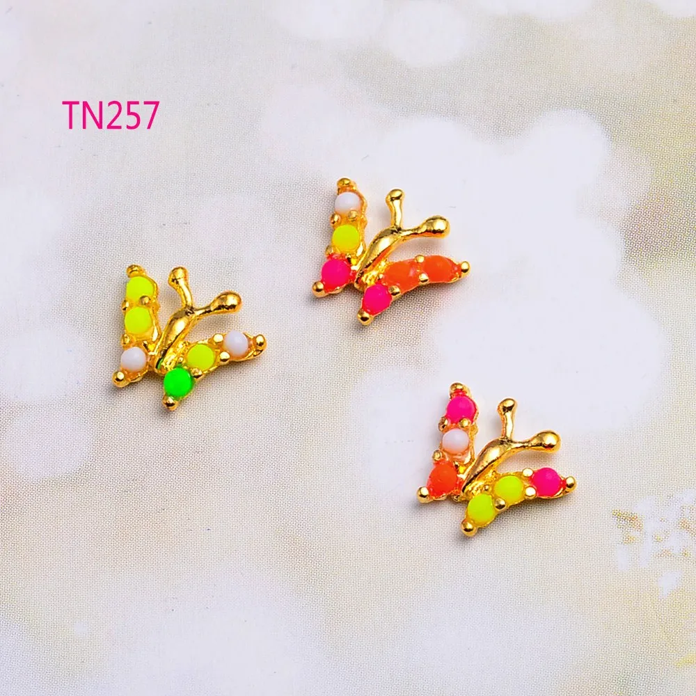 10pcs Glitter Butterfly Rhinestones 3d Nail Art Decorations Alloy Nail Sticker Charms Jewelry for Nail Gel