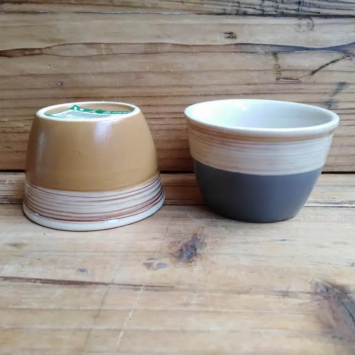 Japanese bowl ceramic matt color with wood painting cereal bowl ceramic microwave and dishwasher safe