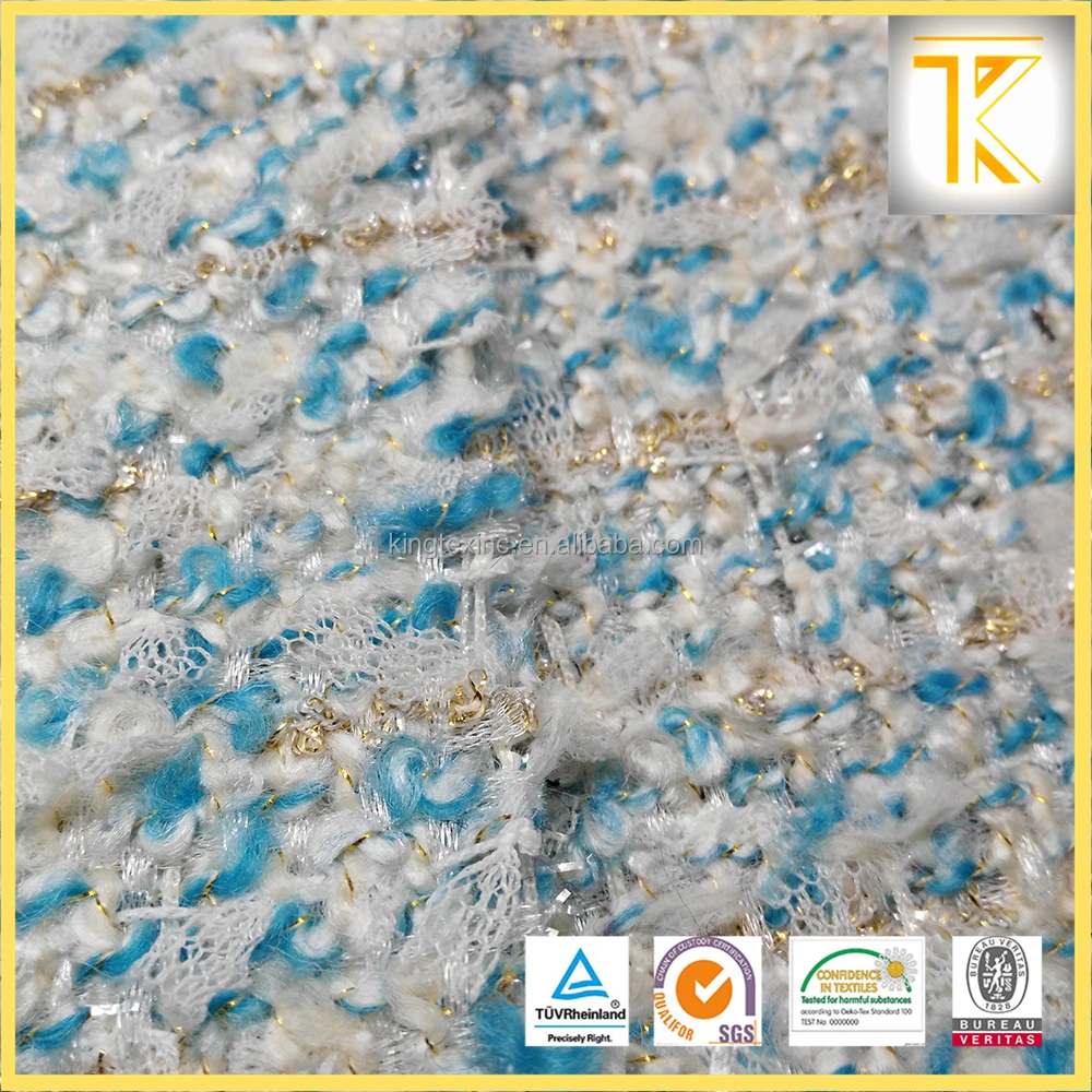 
high quality wool blend tweed fabric woven for clothing 