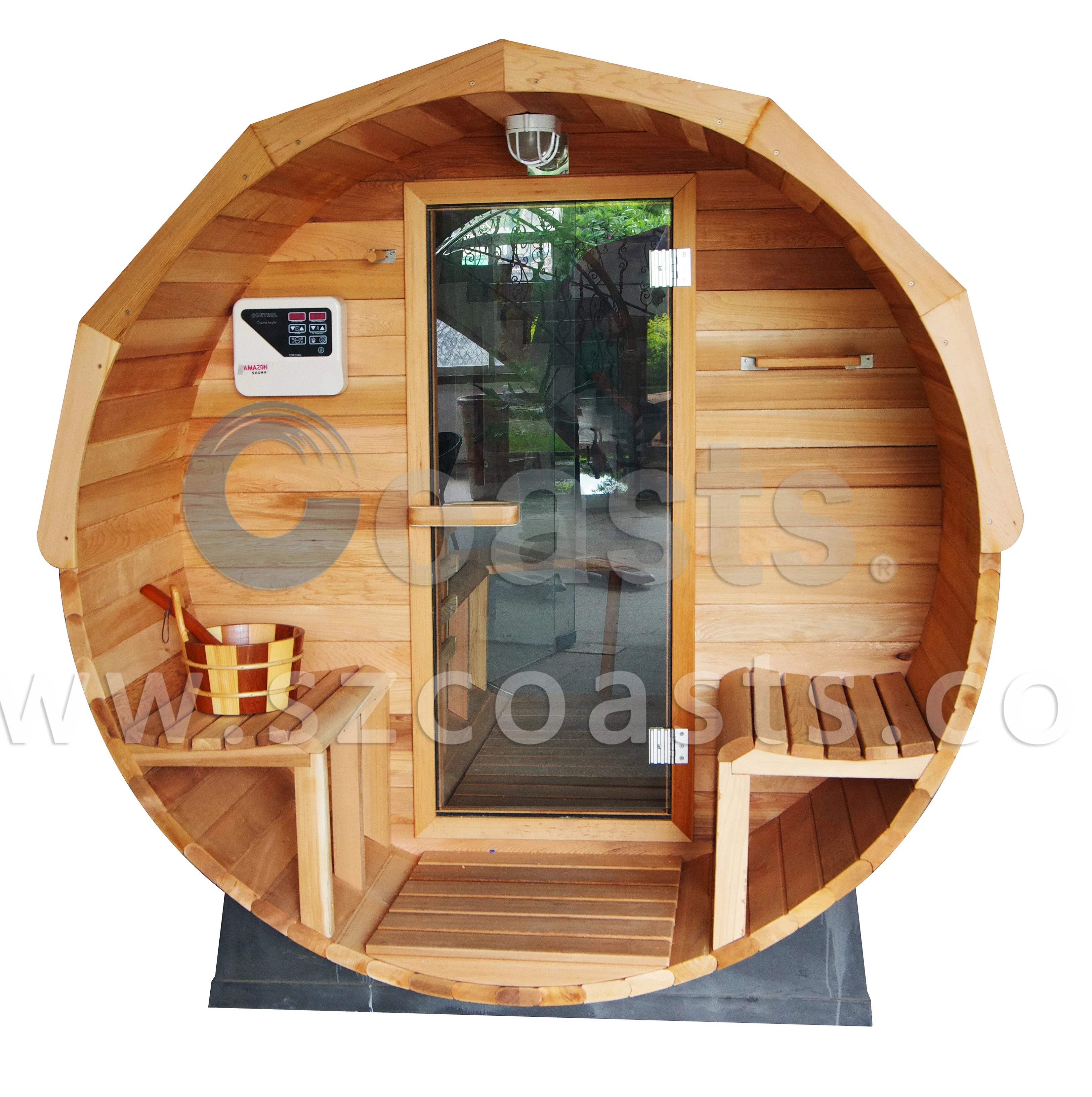 
2018 factory new design beat selling wooden sauna Panoramic Barrel Sauna 