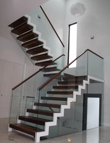 Stainless steel carbon steel stringer stairs interior wooden staircase wood step metal beam stairs curved staircase