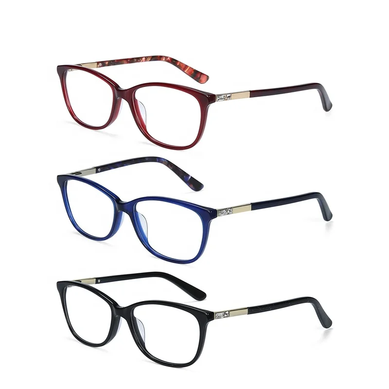 High standard flexible spring hinge luxury Acetate Frame optical eye glasses for women