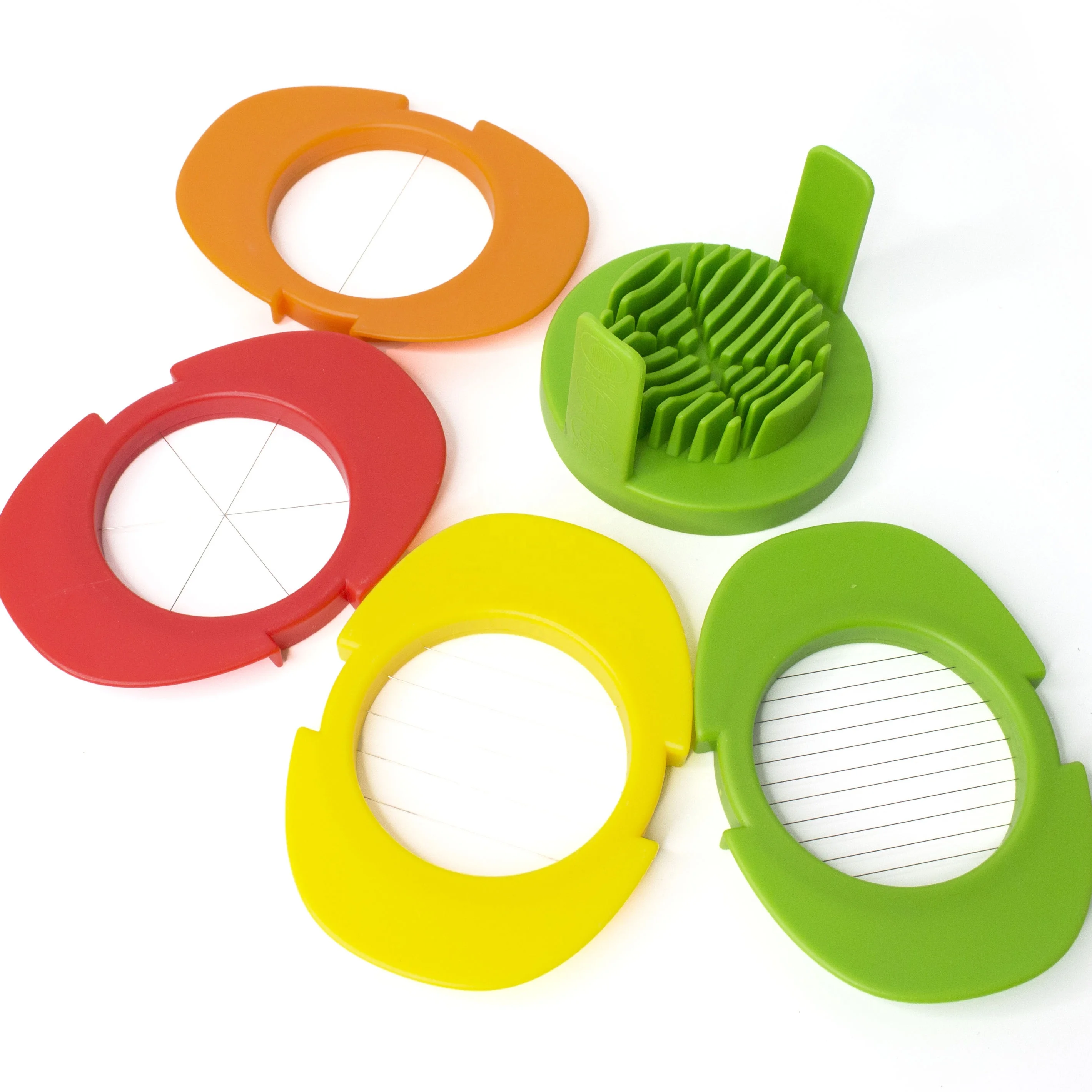 Factory Wholesale Food Grade New Design Plastic and Stainless Steel Multifunctional 4 in 1 Egg Cutter Egg Slicer