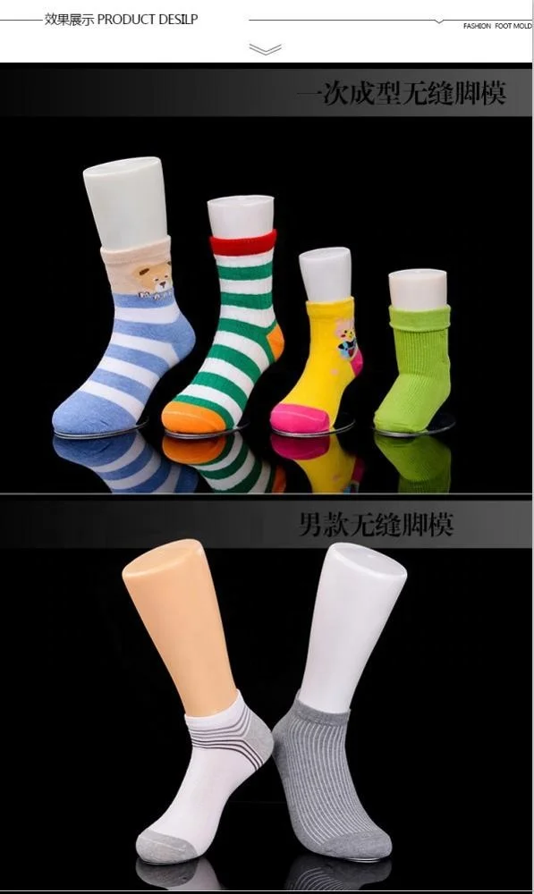 Customized cheap plastic female and male foot mannequin feet for socks display with magnet stand
