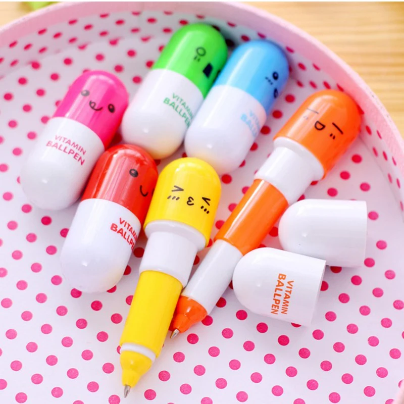 2024 Colorful Lovely Small Plastic Customized Logo Capsule Ball Pen