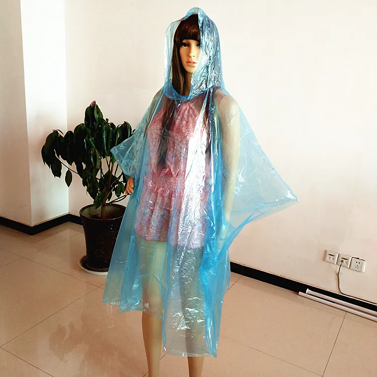 
blue plastic pe adult raincoat material and waterproof raincoats for adults 