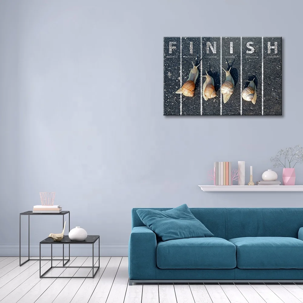 Inspirational Success Teamwork Canvas Wall Art Rowing Team on Blue Ocean Framed Motivational Self Positive Office Quotes