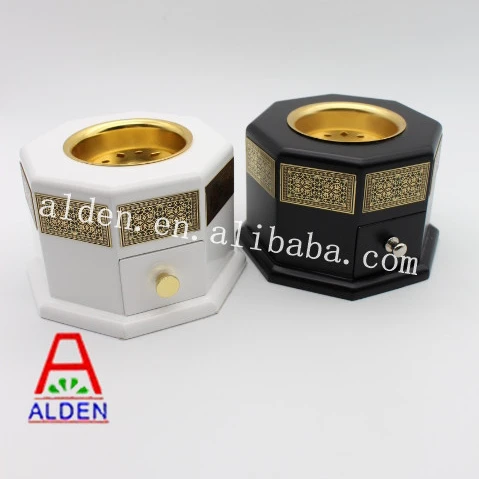 Best selling wooden high quality glossy lacquer finish drawer arabic incense burner