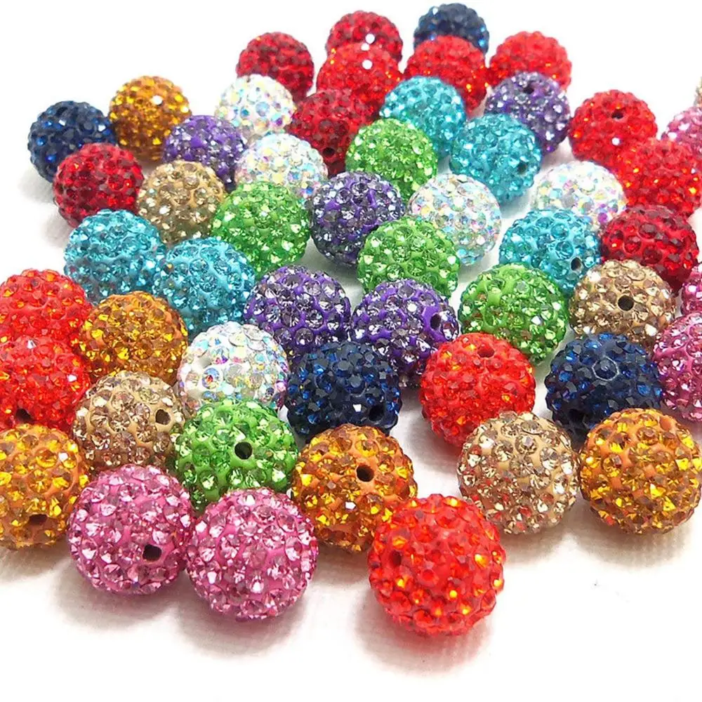 Disco Ball Rhinestone Crystal Beads Charms Jewelry Makings