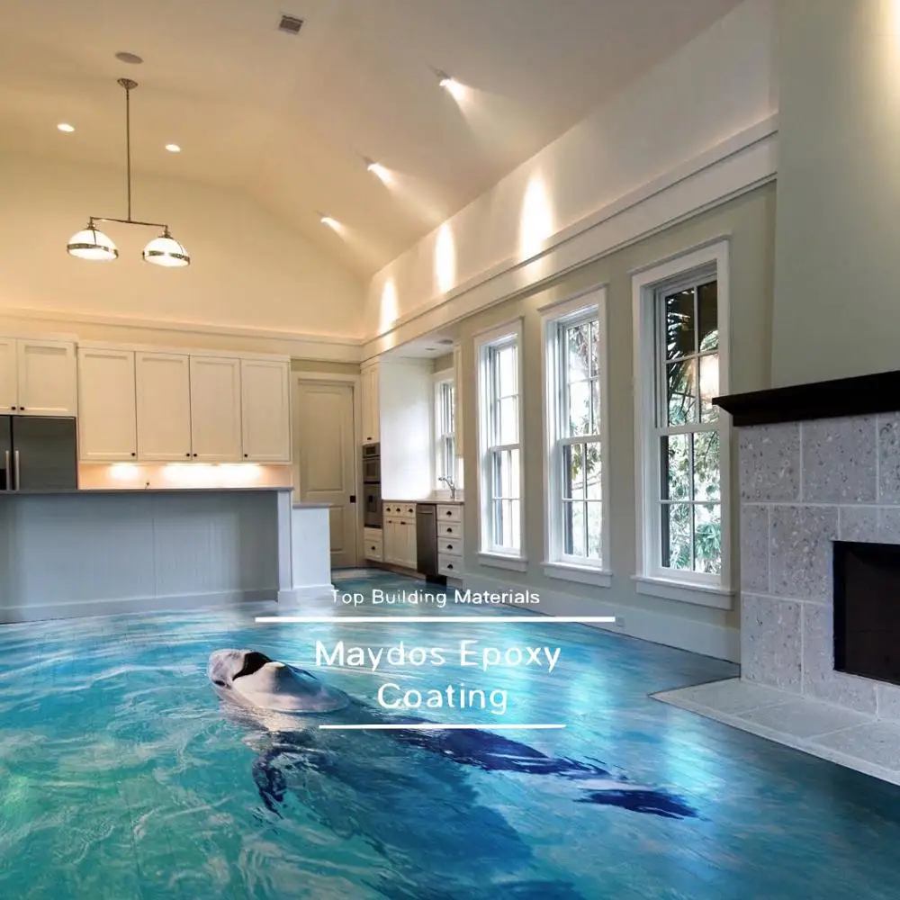 Scratch resistant 3D Epoxy clear resin flooring