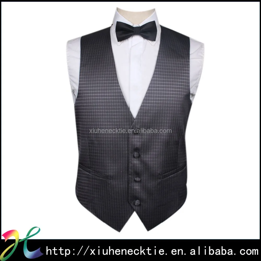 2019 Classic style unique black waiter waistcoat