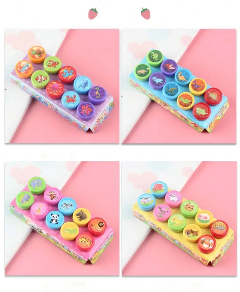 Wholesale Funny plastic Cartoons Rubber Stamp toy for kids