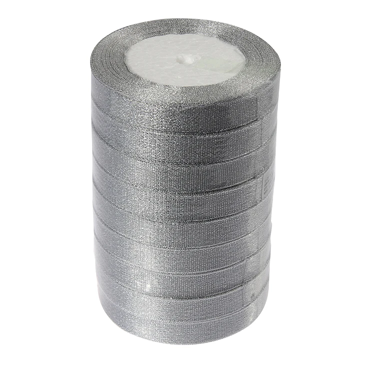 25yard one roll double face glitter gold sliver metallic christmas wired ribbon