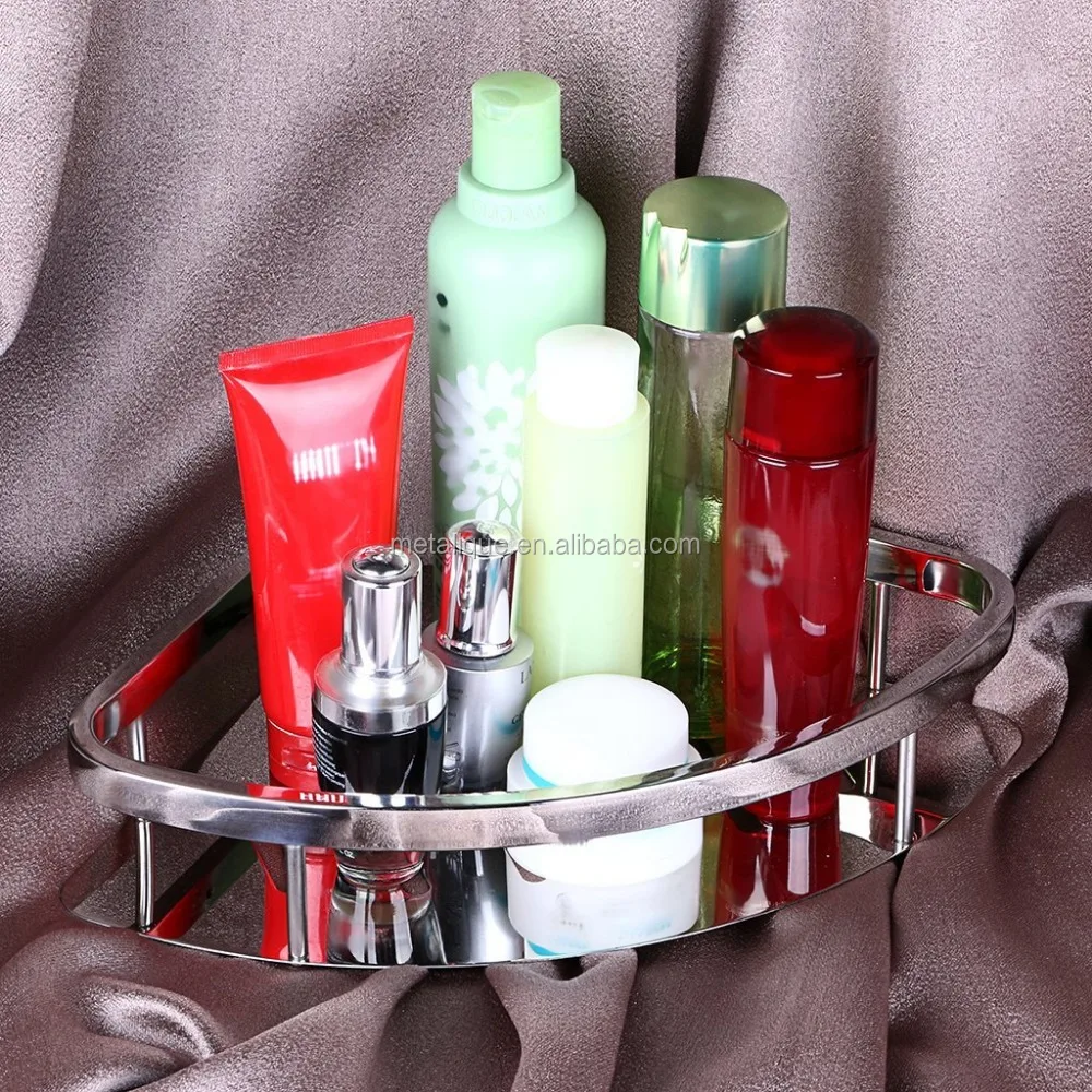 
Metalique 304 Stainless Steel Mirror Polished Shower Caddy Bathroom Shelf, Wall Mounted Rustproof Corner Basket 