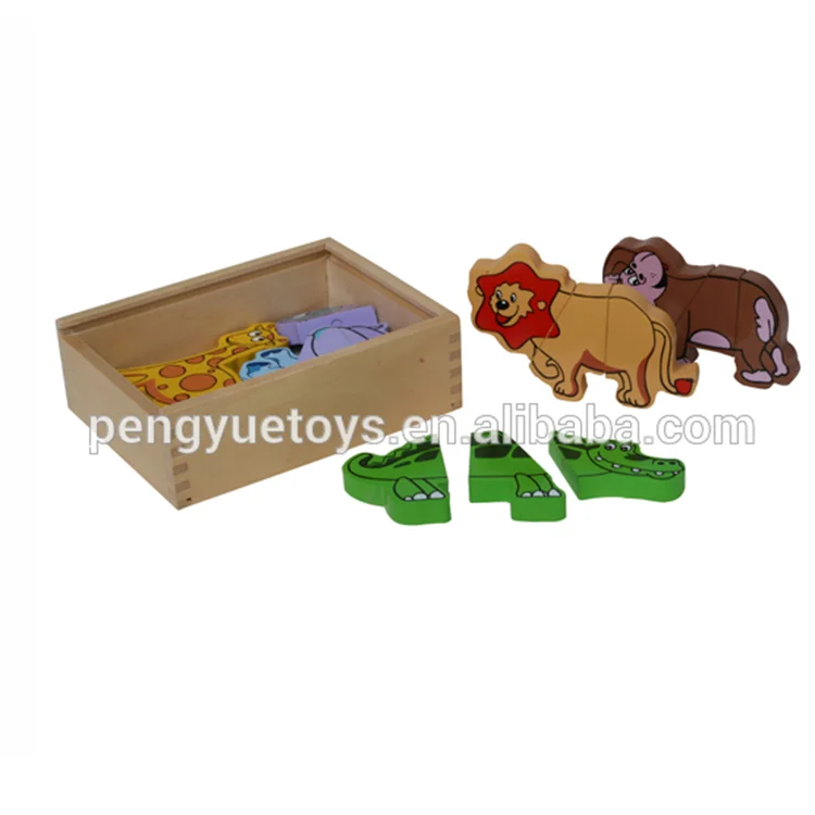 Wooden Magic Magnetic Animal Puzzle Cubes