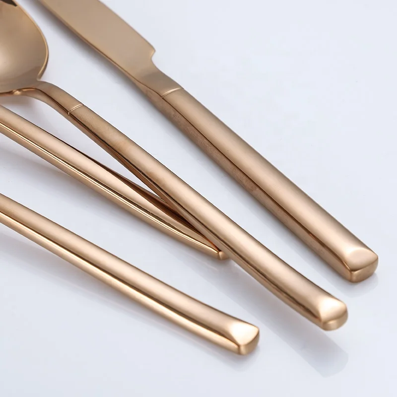 Rose gold Restaurant stainless steel spoon fork flatware sets, inox cutlery