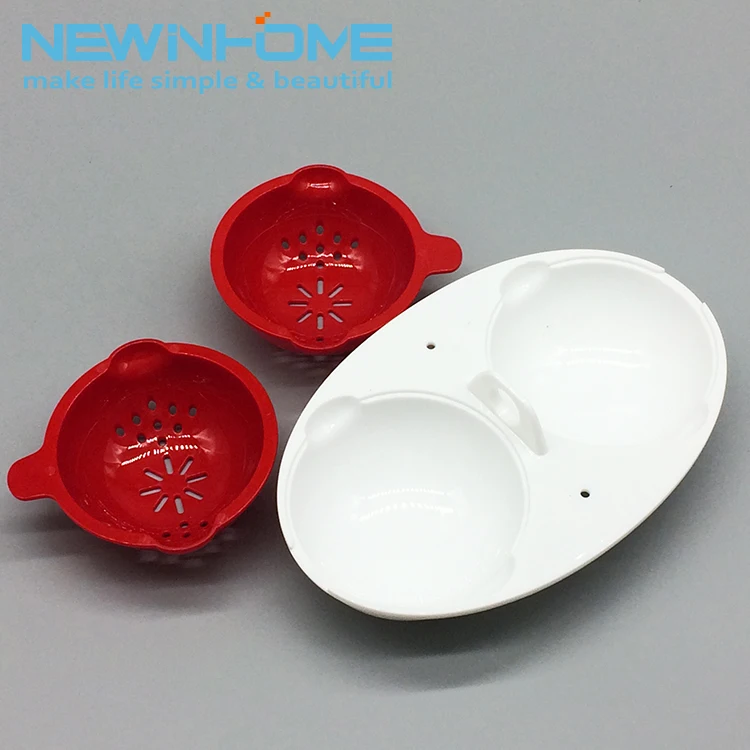 Multifunctional Custom Food Bowl Egg Pouch Plastic Microwave Steamer Cookware