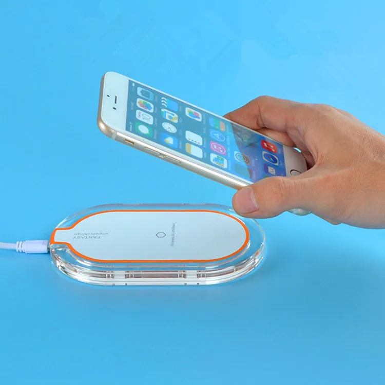 Ци 3 катушки кристалл беспроводное зарядное устройство pad