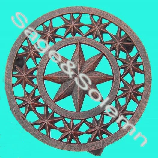 Cast Iron Texas Lone Star And Cowboy Horseshoe Round Plant Trolley Flowerpot Holder