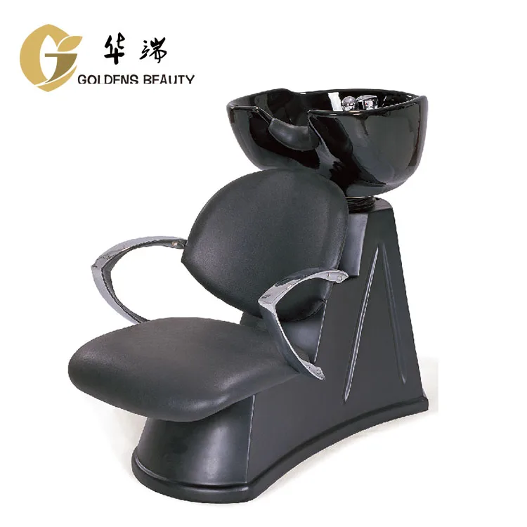 High Quality Wholesale Black Shampoo Chair With Simple Strainer Shampoo Sink