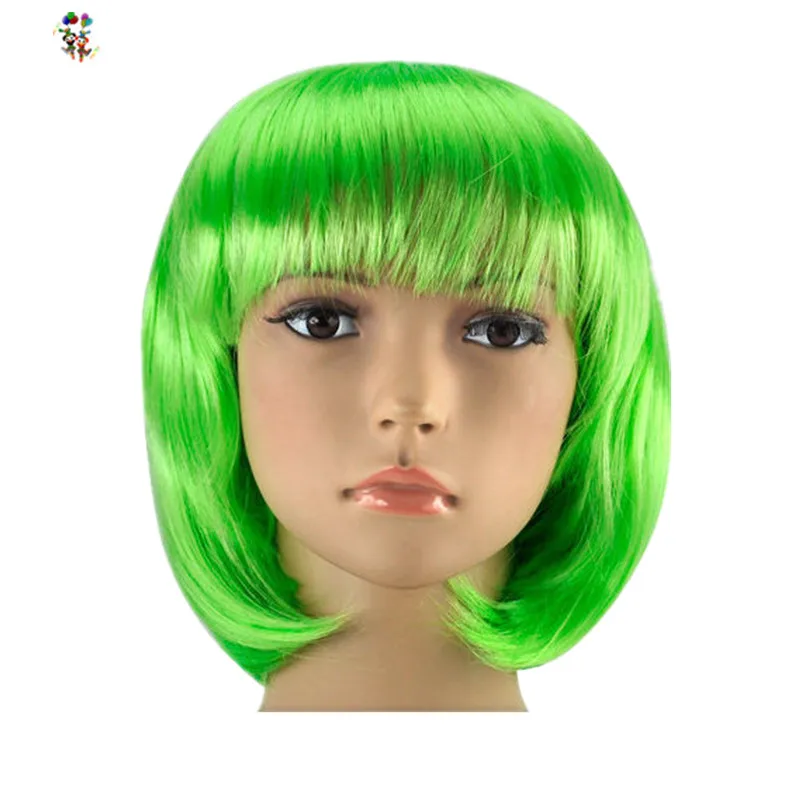 Cheap Synthetic Wholesale Green Color Short Bob Party Costume Wigs HPC-1919