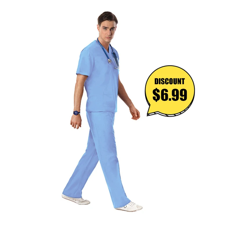 
Wholesale V neck unisex hospital uniform medical scrubs for men and women 