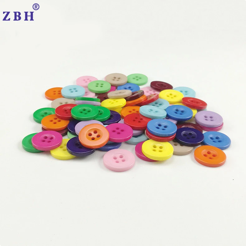Plastic Color Resin Button Round 4-Holes Button DIY