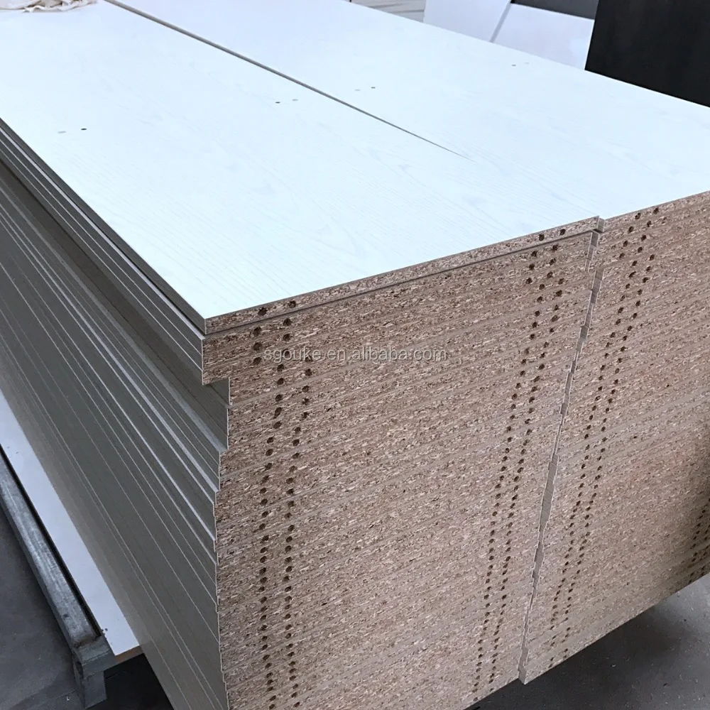 
18mm melamine particle board with hole ,edge with edge tape /laminated particle board 