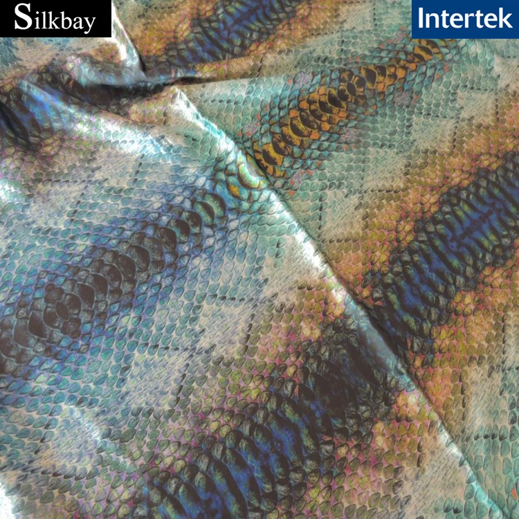 
19mm custom printed Italian charmeuse silk fabric 