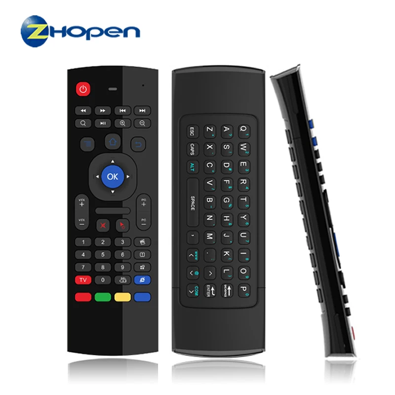 Mini Wireless 2.4G MX3 Android Universal Air Mouse Qwerty Keyboards IR Learning 6 Axis Gyro Remote Control for Smart TV