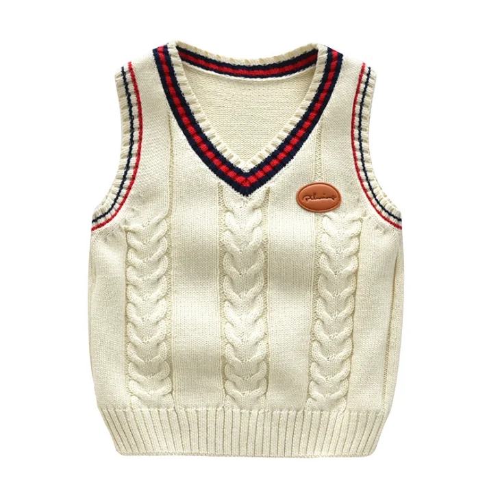 
YY10013U V-neck sweater vest wholesale custom kids knit boys school uniform sweater vest 